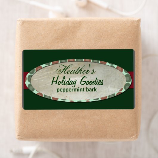 Het etiket van de de hulstbakkerij van Kerstmis (Insitu)