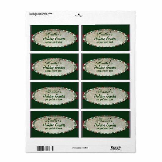 Het etiket van de de hulstbakkerij van Kerstmis (Full Sheet)