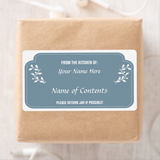 Het etiket van de inblikkruik met gelieve terug te (Insitu)