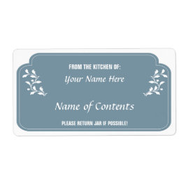 Het etiket van de inblikkruik met gelieve terug te