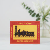 Het  etiket van de trein briefkaart (Staand voorkant)