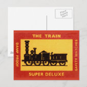 Het  etiket van de trein briefkaart (Voorkant / Achterkant)