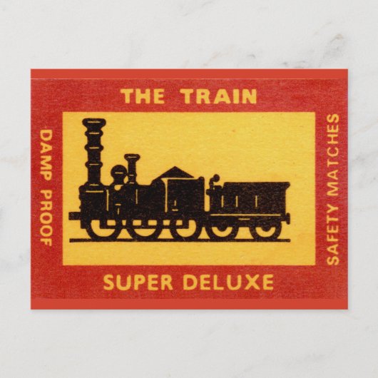 Het  etiket van de trein briefkaart (Voorkant)