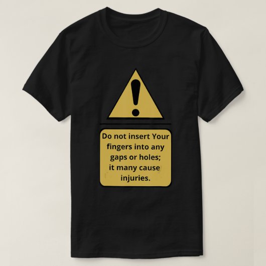 Het etiket van de uitleg plaatst uw vingers niet i t-shirt (Design voorkant)