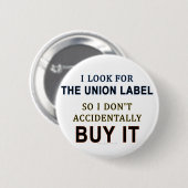 Het etiket van de Unie Ronde Button 5,7 Cm (Voorkant /achterkant)
