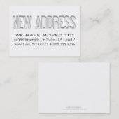 Het Etiket van de Verandering van het Adres van he Visitekaartje (Voorkant / Achterkant)