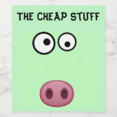 Het etiket van de wijn van de kaasstaart (Enkel label)