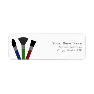 Het Etiket van het Adres van de Borstel van de ver