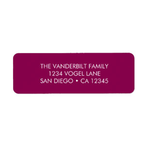 Het Etiket van het Adres van de terugkeer in Framb