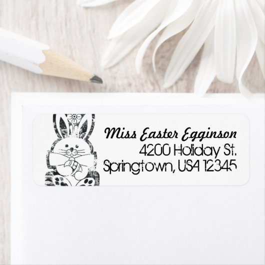 Het Etiket van het Adres van de terugkeer, Retro P (Insitu)