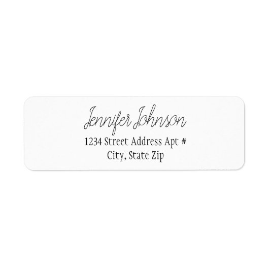 Het Etiket van het Adres van de Terugkeer van het  (Voorkant)