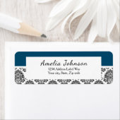 Het etiket van het de terugkeeradres van Damask MA (Insitu)