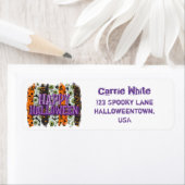 Het etiket van het de terugkeeradres van Halloween (Insitu)