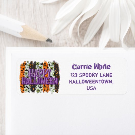 Het etiket van het de terugkeeradres van Halloween (Insitu)