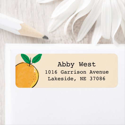 Het etiket van het Oranje Terugkeeradres van Cutie (Insitu)