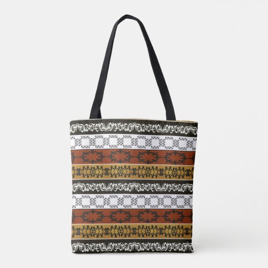 het etnische afrikaanse stammenpatroon is gestript tote bag (Achterkant)