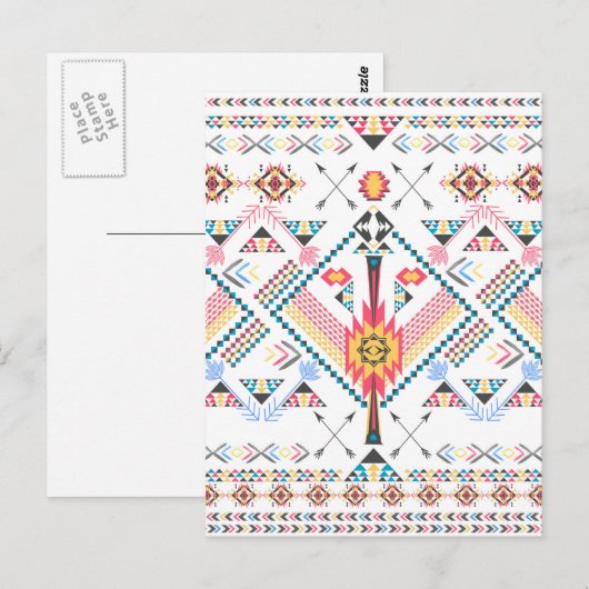 Het etnische geometrische patroon van de stammen v briefkaart (Voorkant / Achterkant)