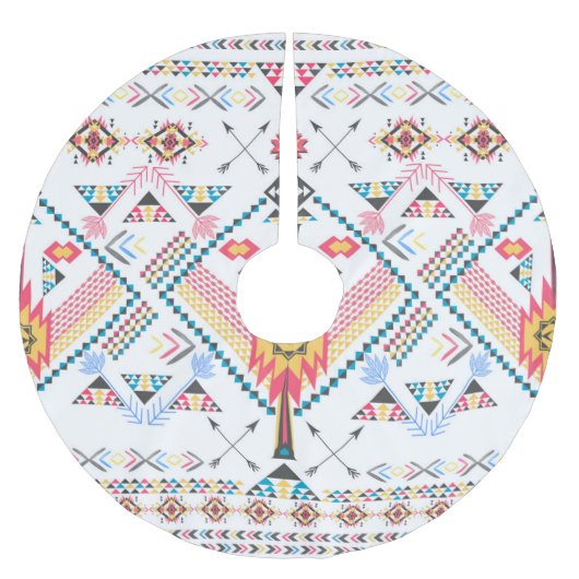 Het etnische geometrische patroon van de stammen v kerstboom rok (Voorkant)