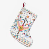 Het etnische geometrische patroon van de stammen v kleine kerstsok (Voorkant (Hangend))