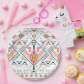 Het etnische geometrische patroon van de stammen v papieren bordje (Feest)