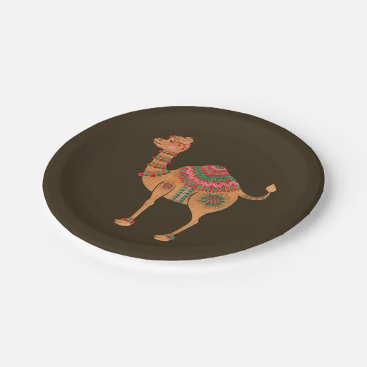 Het etnische kamp papieren bordje (Gekanteld)