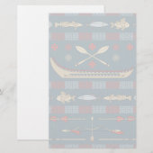 Het etnische Patroon van de Visserij Briefpapier (Voorkant / Achterkant)