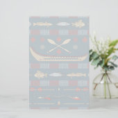 Het etnische Patroon van de Visserij Briefpapier (Staand voorkant)