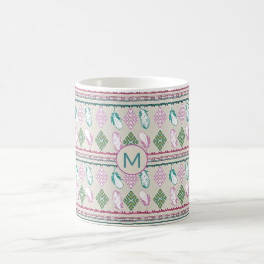 Het etnische Zuid-westerse vederpatroon. Koffiemok (Center)