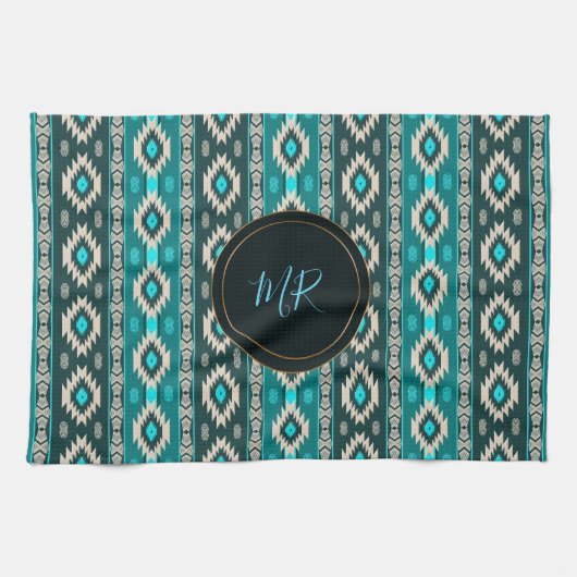 Het etnische zuidoosten van het zuidwesten. Monogr Theedoek (Horizontaal)