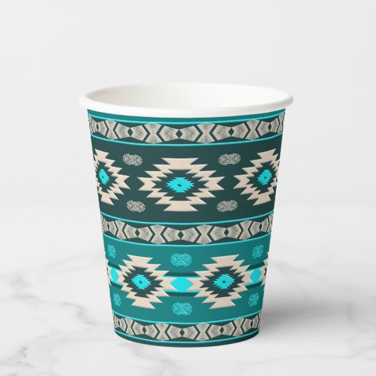 Het etnische Zuidwestelijke stammenpatroon. Papieren Bekers (Voorkant)