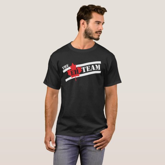 Het EU-team Canadees vlaggenblad T-shirt (Voorkant volledig)