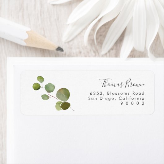 Het Eucalyptus van het manuscript het Eucalyptus E Etiket (Insitu)