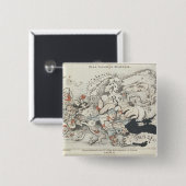 Het Europa van vandaag", 1887 Vierkante Button 5,1 Cm (Voorkant /achterkant)