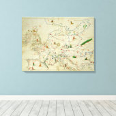 Het Europese continent Canvas Afdruk (Insitu (Houten vloer))