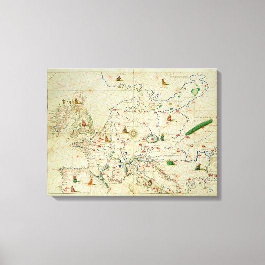 Het Europese continent Canvas Afdruk (Voorkant)