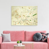 Het Europese continent Canvas Afdruk (Insitu (Woonkamer))