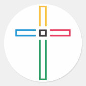 Het Evangelie Kruis Ronde Sticker (Voorkant)