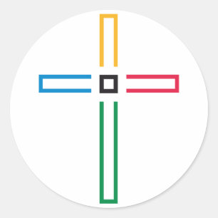 Het Evangelie Kruis Ronde Sticker