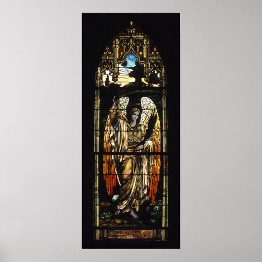 Het "Evening Angel" gekleurd glas Poster (Voorkant)