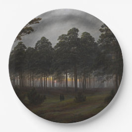 Het "Evening Landscape" (door Caspar David Friedri Papieren Bordje