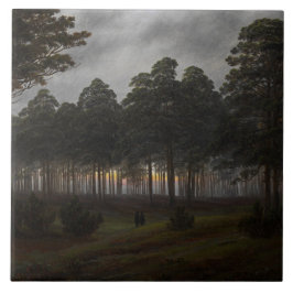 Het "Evening Landscape" (door Caspar David Friedri Tegeltje