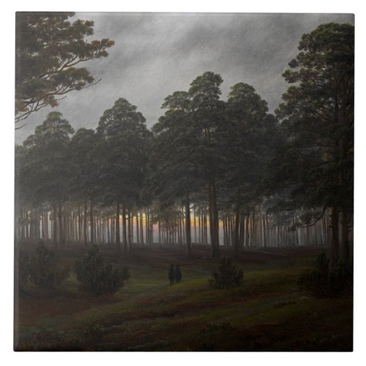 Het "Evening Landscape" (door Caspar David Friedri Tegeltje (Voorkant)