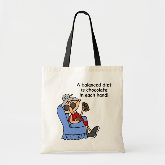 Het evenwichtige Dieet van de Chocolade Tote Bag (Voorkant)