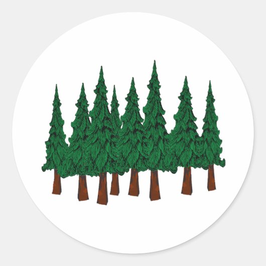 Het Evergreen Forest Ronde Sticker (Voorkant)