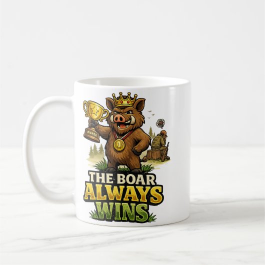 Het everzwijn wint altijd koffiemok (Links)
