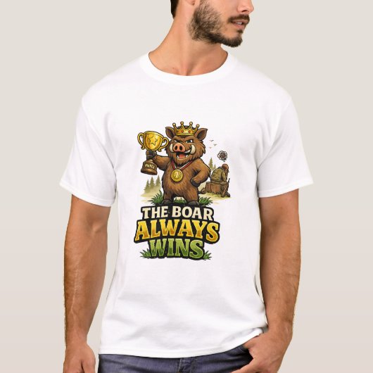 Het everzwijn wint altijd t-shirt (Voorkant)