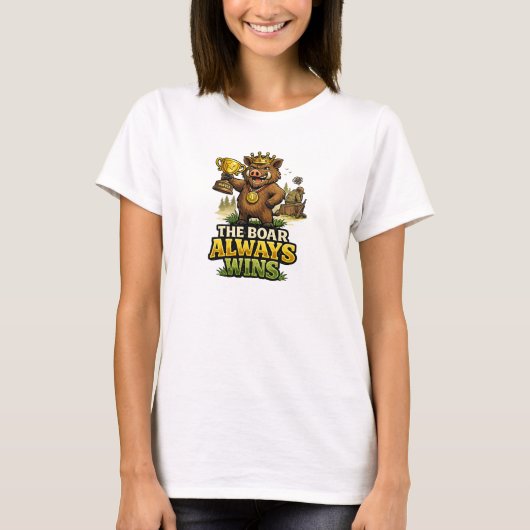 Het everzwijn wint altijd t-shirt (Voorkant)