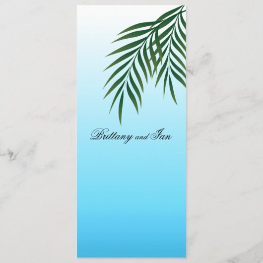 Het Exotische Menu van de Beach Wedding vraagt naa (Achterkant)