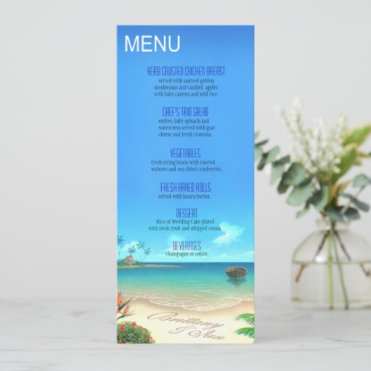 Het Exotische Menu van de Beach Wedding vraagt naa (Staand voorkant)