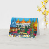 Het exotische Wenskaart van Bangkok Kaart (Gele Bloem)